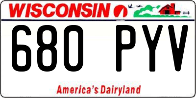 WI license plate 680PYV