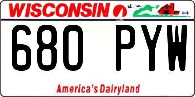 WI license plate 680PYW
