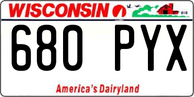 WI license plate 680PYX