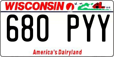 WI license plate 680PYY