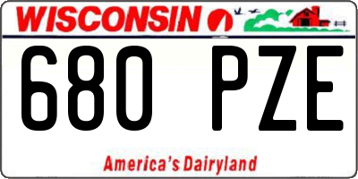 WI license plate 680PZE