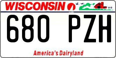 WI license plate 680PZH