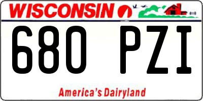 WI license plate 680PZI