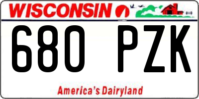 WI license plate 680PZK