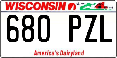 WI license plate 680PZL