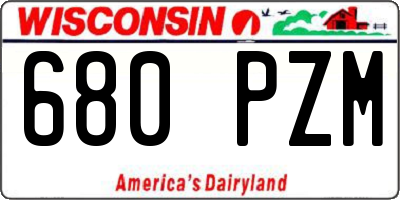 WI license plate 680PZM