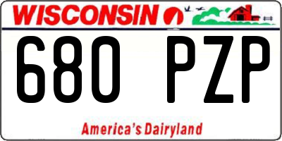 WI license plate 680PZP