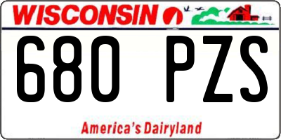 WI license plate 680PZS