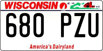 WI license plate 680PZU