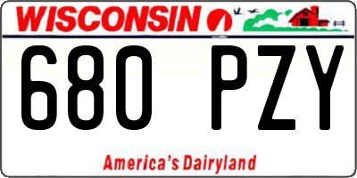 WI license plate 680PZY