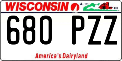 WI license plate 680PZZ