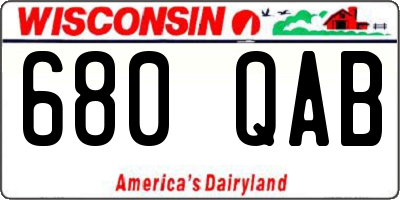WI license plate 680QAB