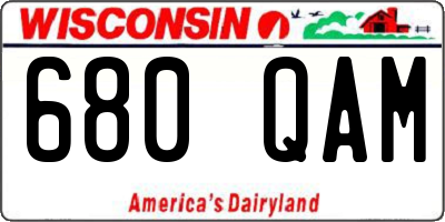 WI license plate 680QAM