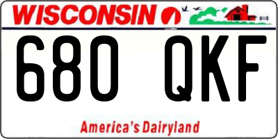 WI license plate 680QKF
