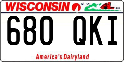WI license plate 680QKI