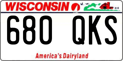 WI license plate 680QKS
