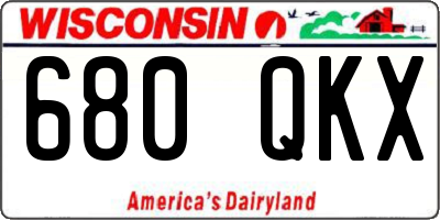 WI license plate 680QKX