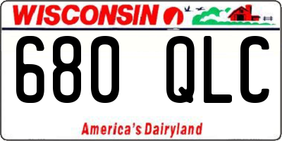 WI license plate 680QLC