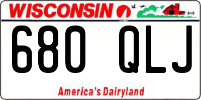 WI license plate 680QLJ