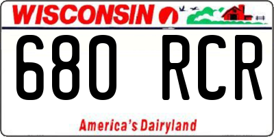 WI license plate 680RCR