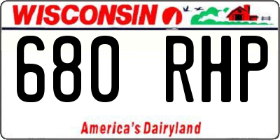 WI license plate 680RHP