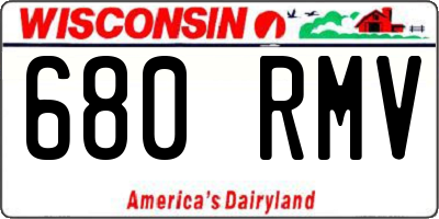 WI license plate 680RMV