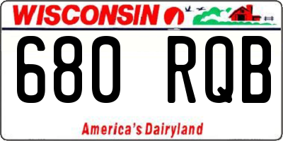 WI license plate 680RQB
