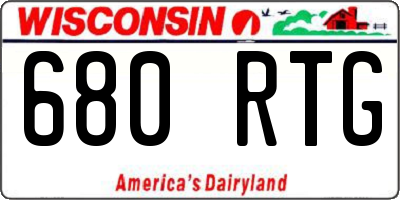 WI license plate 680RTG