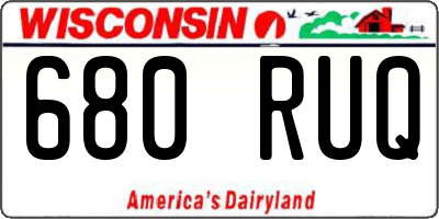 WI license plate 680RUQ