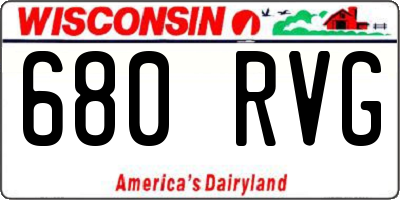 WI license plate 680RVG