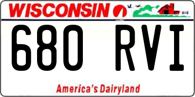 WI license plate 680RVI