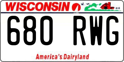 WI license plate 680RWG