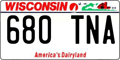 WI license plate 680TNA