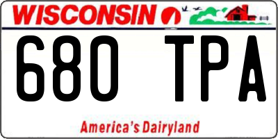 WI license plate 680TPA