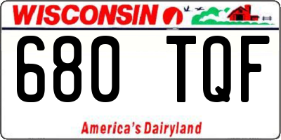 WI license plate 680TQF