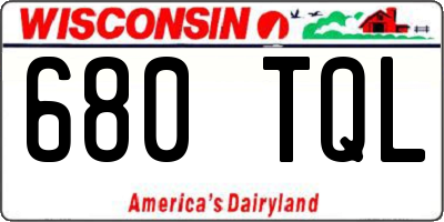 WI license plate 680TQL