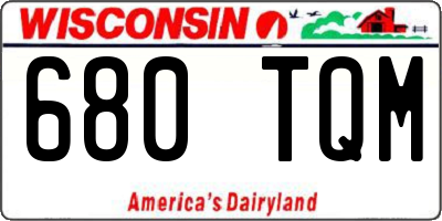 WI license plate 680TQM