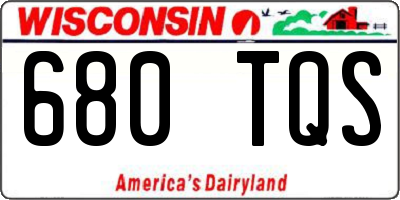 WI license plate 680TQS