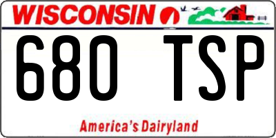 WI license plate 680TSP