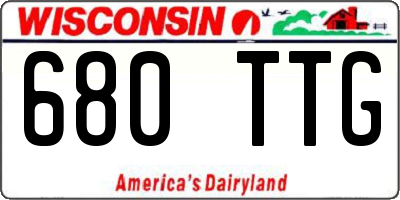 WI license plate 680TTG