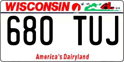 WI license plate 680TUJ