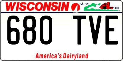 WI license plate 680TVE