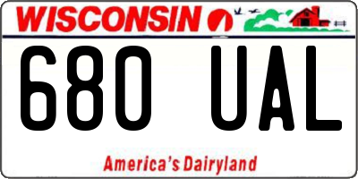 WI license plate 680UAL