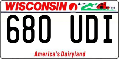 WI license plate 680UDI