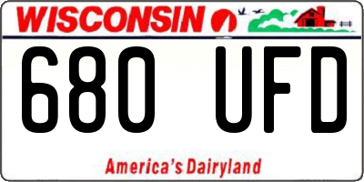 WI license plate 680UFD