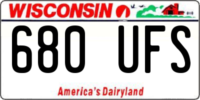 WI license plate 680UFS