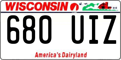 WI license plate 680UIZ