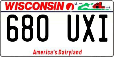 WI license plate 680UXI