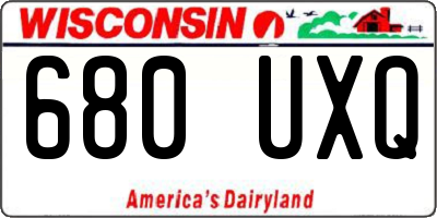 WI license plate 680UXQ