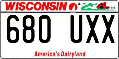 WI license plate 680UXX